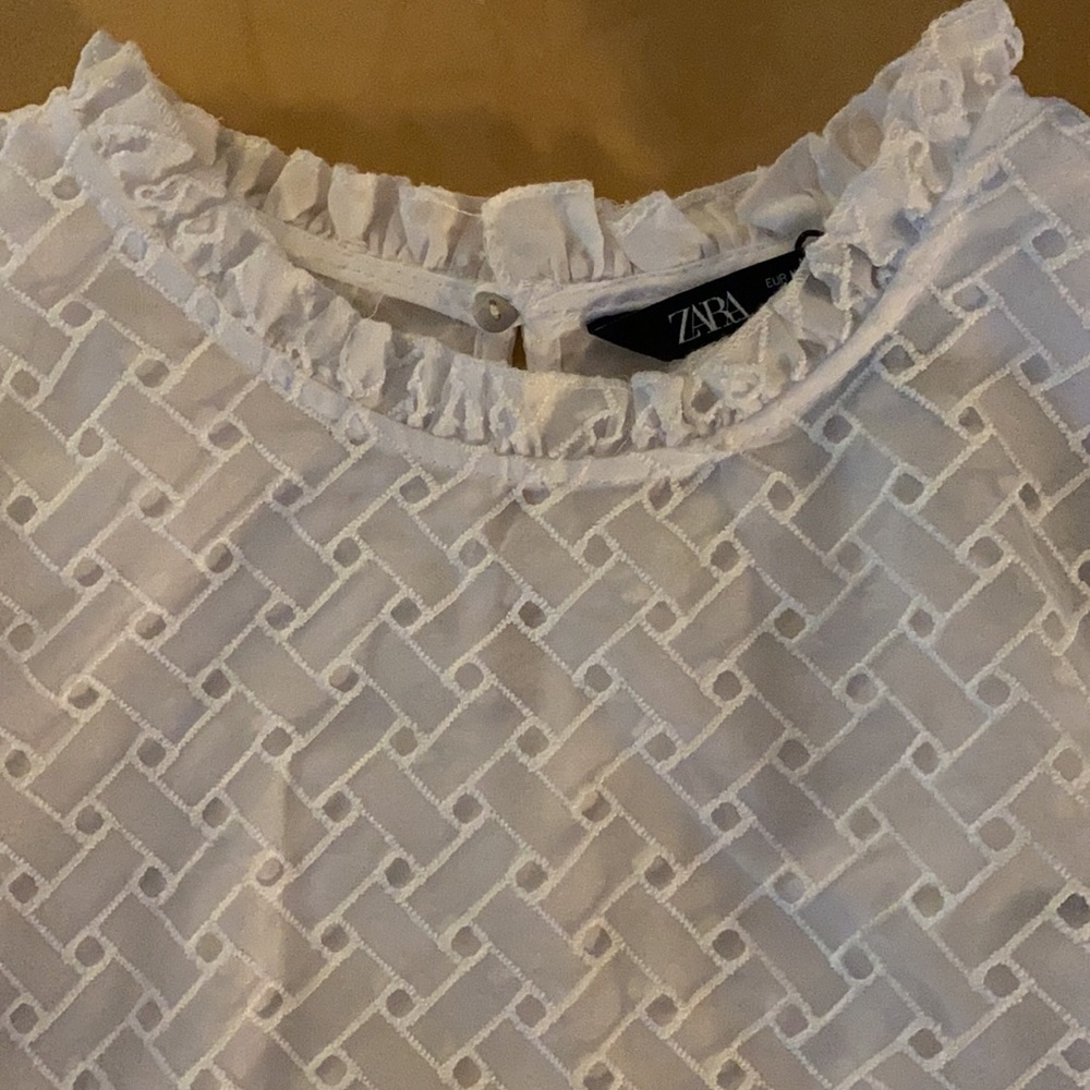 ZARA WOMEN'S WHITE BLOUSE/TOP SZ XS - Picture 3 of 11